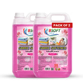 BSOFT Fabric Softener Concentrated Liquid With Rose Musk Fragrance 5L Long-Lasting Freshness, Gentle Soft Care for Clothes, Safe for All Fabrics (2Pcs)