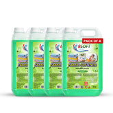 BSOFT Fabric Softener Concentrated Liquid With Fresh Green 5L Long-Lasting Freshness, Gentle Soft Care for Clothes, Safe for All Fabrics (Pack of 4)