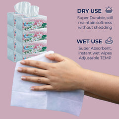 BSOFT Super Soft Facial Tissues – 1000 Sheets, 3Ply, Pack of 8 Boxes | Ultra-Soft, Strong & Absorbent Tissue Paper for Home, Office & Everyday Use