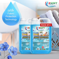 BSOFT Fabric Softener Concentrated Liquid With Blue Musk Fragrance 5L Long-Lasting Freshness, Gentle Soft Care for Clothes, Safe for All Fabrics(2pcs(