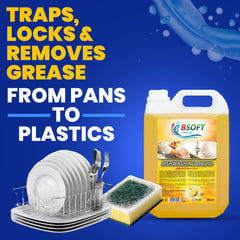 BSOFT Dish Wash Liquid with Lemon Fragrance, 5 Liters