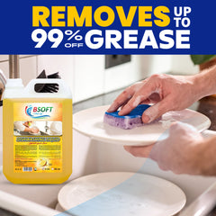 BSOFT Dish Wash Liquid with Lemon Fragrance, 5 Liters