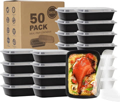 Plastic Black Container Rectangular 38oz –150Set