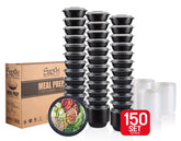 Plastic Black Round Container 32oz – 150Set