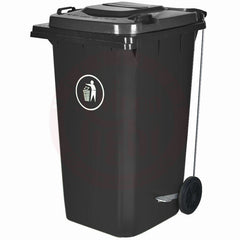 Garbage Bin Large 240 Liters, Side Pulling with Pedals Grey