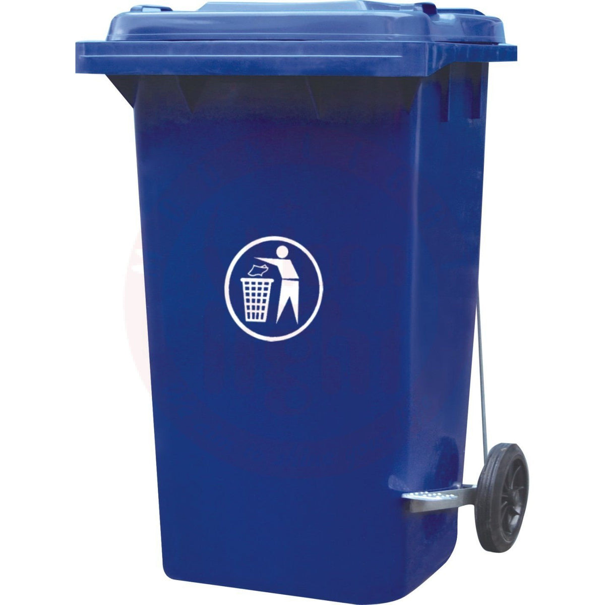 Garbage Bin Large 240 Liters, Side Pulling with Pedals Blue