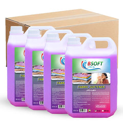 BSOFT Fabric Softener Liquid, Pink 5 Liters (Pack of 4)