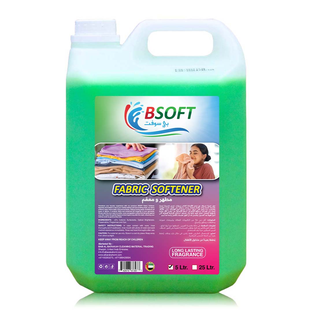 BSOFT Fabric Softener Long Lasting Freshness with Bergamot Aroma, 5 Liters