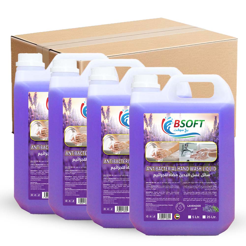 BSOFT Handwash Liquid - Lavender Bliss in a Premium Hand Wash 5 Liter (Pack of 4)