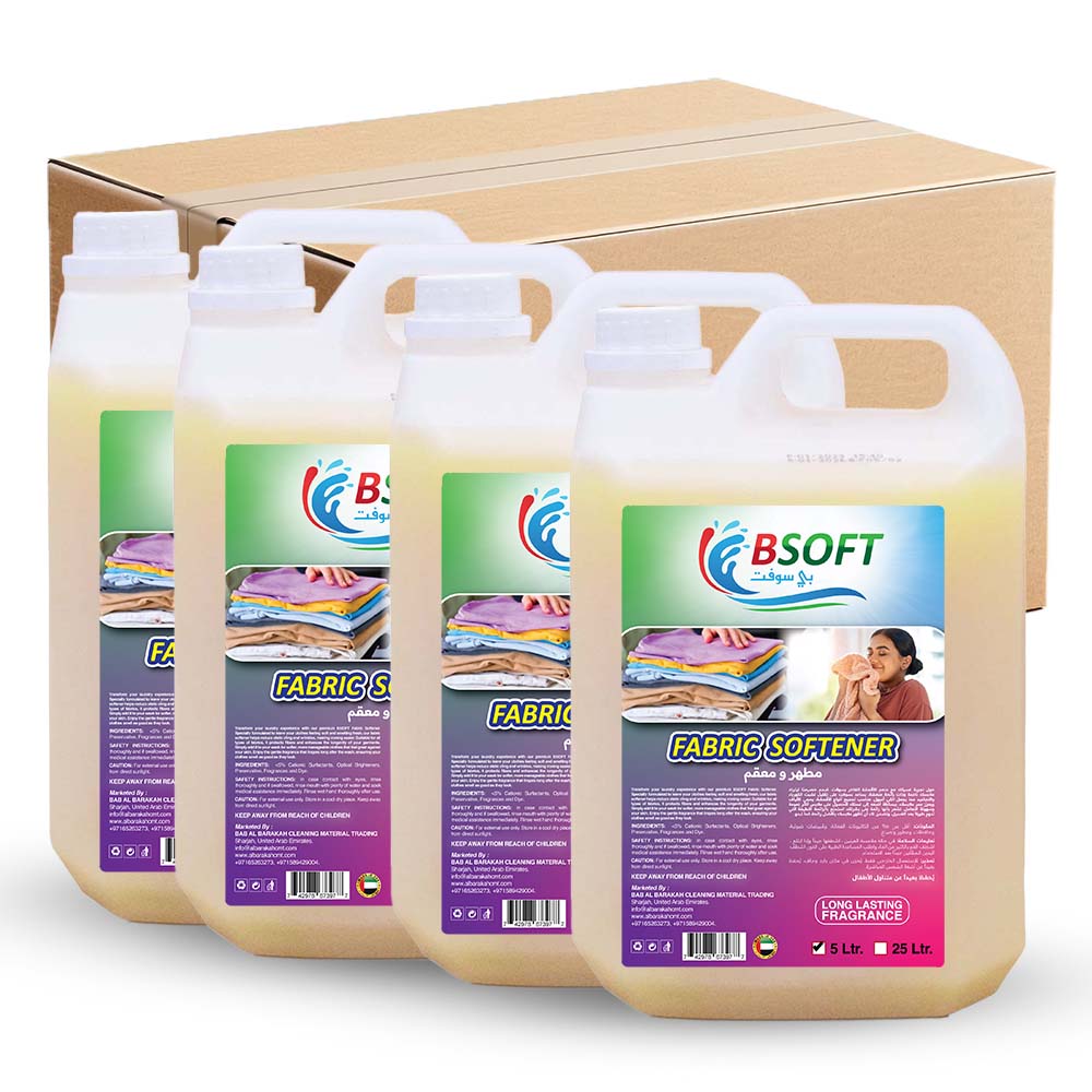 Indulge in Luxury with BSOFT Premium Fabric Softener - Special Orange Fragrance, 5 Liter (Pack of 4) Thick Formula Liquid