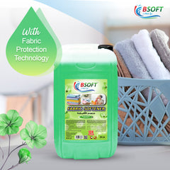 BSOFT Fabric Softener Concentrated Liquid With Fresh Green Fragrance 25L Long-Lasting Freshness, Gentle Soft Care for Clothes, Safe for All Fabrics