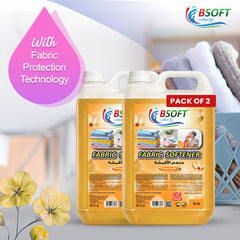 BSOFT Fabric Softener Concentrated Liquid With Sunny Orange Fragrance 5L Long-Lasting Freshness, Gentle Soft Care for Clothes, Safe for All Fabrics (2Pcs)