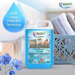 BSOFT Fabric Softener Concentrated Liquid With Blue Musk Fragrance 5L Long-Lasting Freshness, Gentle Soft Care for Clothes, Safe for All Fabrics