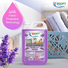 BSOFT Fabric Softener Concentrated Liquid With royal lavender Fragrance 5L Long-Lasting Freshness, Gentle Soft Care for Clothes, Safe for All Fabric