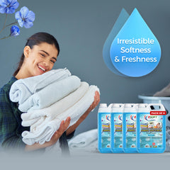 BSOFT Fabric Softener Concentrated Liquid With Blue Musk 5L Long-Lasting Freshness, Gentle Soft Care for Clothes, Safe for All Fabrics (Pack of 4)(Pack of 4)