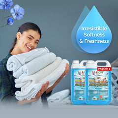 BSOFT Fabric Softener Concentrated Liquid With Blue Musk Fragrance 5L Long-Lasting Freshness, Gentle Soft Care for Clothes, Safe for All Fabrics(2pcs(