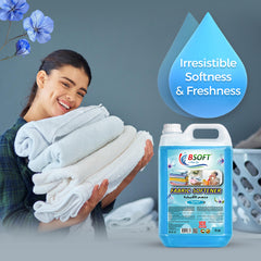 BSOFT Fabric Softener Concentrated Liquid With Blue Musk Fragrance 5L Long-Lasting Freshness, Gentle Soft Care for Clothes, Safe for All Fabrics