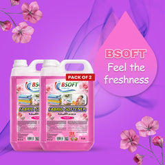 BSOFT Fabric Softener Concentrated Liquid With Rose Musk Fragrance 5L Long-Lasting Freshness, Gentle Soft Care for Clothes, Safe for All Fabrics (2Pcs)