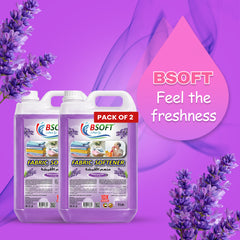 BSOFT Fabric Softener Concentrated Liquid With Royal Lavender Fragrance 5L Long-Lasting Freshness, Gentle Soft Care for Clothes, Safe for All Fabrics (2Pcs)