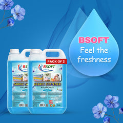 BSOFT Fabric Softener Concentrated Liquid With Blue Musk Fragrance 5L Long-Lasting Freshness, Gentle Soft Care for Clothes, Safe for All Fabrics(2pcs(