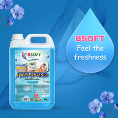 BSOFT Fabric Softener Concentrated Liquid With Blue Musk Fragrance 5L Long-Lasting Freshness, Gentle Soft Care for Clothes, Safe for All Fabrics