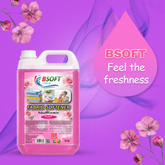 BSOFT Fabric Softener Concentrated Liquid With Rose Musk Fragrance 5L Long-Lasting Freshness, Gentle Soft Care for Clothes, Safe for All Fabrics
