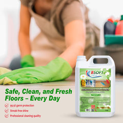 BSOFT Premium Quality Antibacterial Disinfentant Floor Cleaner With Fresh Green Scent 5 Liters