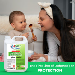 BSOFT Antiseptic Antibacterial Disinfectant Liquid 5L – Multi-Purpose for Wounds, Clothes, and Floor Cleaning – Powerful Germ Protection
