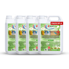 BSOFT Disinfectant Floor Cleaner Fresh Green 5 Liters - Pack of 4 - Sparkling Clean Floors with a Floral Touch