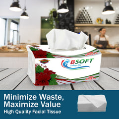 BSoft Facial Tissue 600 Sheets 2-Ply (Pack of 30)