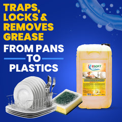 BSOFT Dish Wash Liquid - 25 Liters Jumbo Gallon: Your Ultimate Solution for Sparkling Clean Dishes and Cost-Efficiency