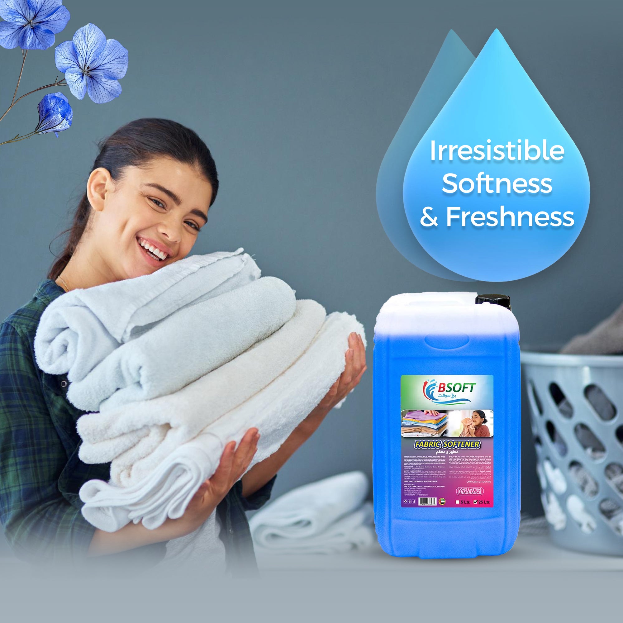 Revitalize Your Fabrics with BSOFT Fabric Softener - 25 Liters of Unbeatable Long-Lasting Freshness in Serene Blue