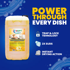 BSOFT Dish Wash Liquid - 25 Liters Jumbo Gallon: Your Ultimate Solution for Sparkling Clean Dishes and Cost-Efficiency
