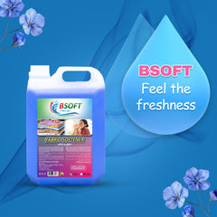 BSOFT Blue Fabric Softener with Long Lasting Freshness, 5 Litre