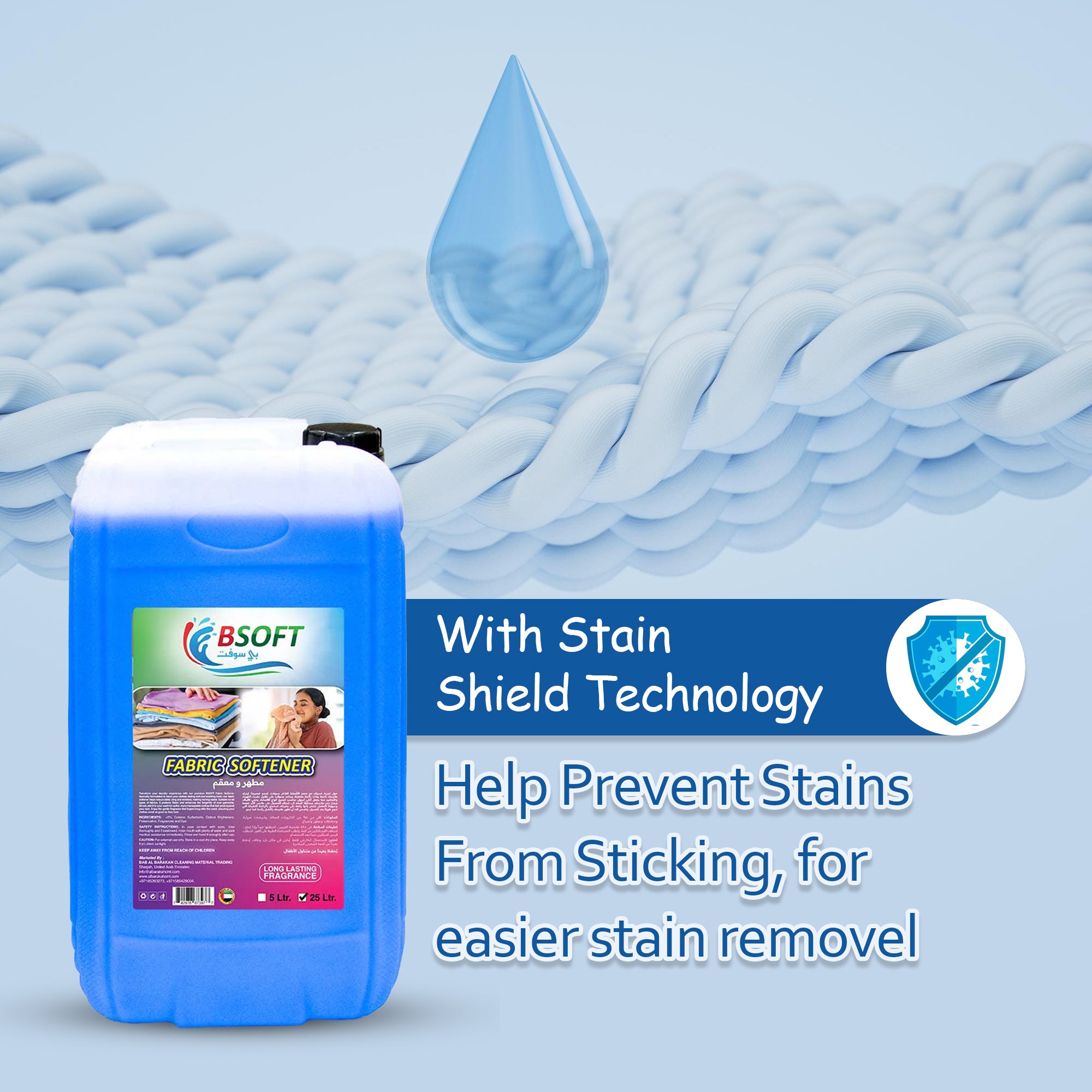 Revitalize Your Fabrics with BSOFT Fabric Softener - 25 Liters of Unbeatable Long-Lasting Freshness in Serene Blue