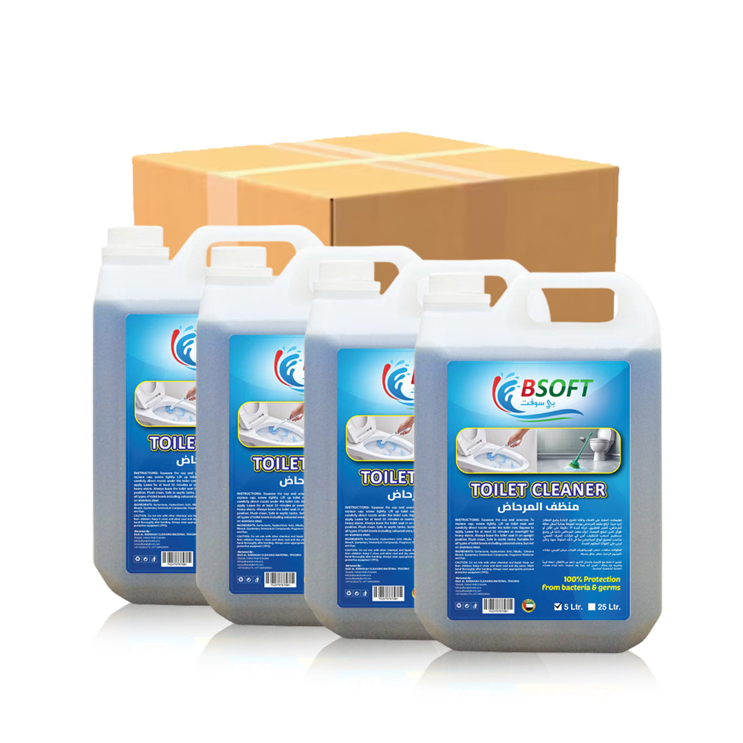 BSOFT Toilet Cleaner - Pine Freshness in a 5 Liter Thick Formula Liquid (Pack of 4)