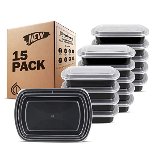 Plastic Black Container Rectangular 16oz – 150set
