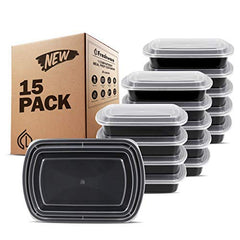 Plastic Black Container Rectangular 16oz – 150set